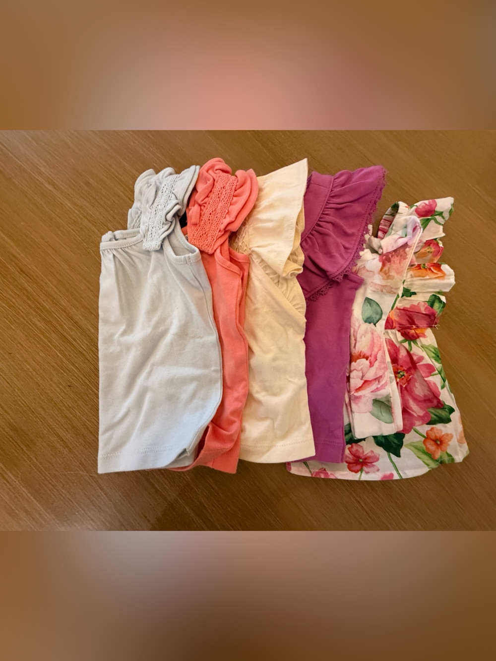 Janie and Jack Pastel Multi Ruffle Knit Shirts Set